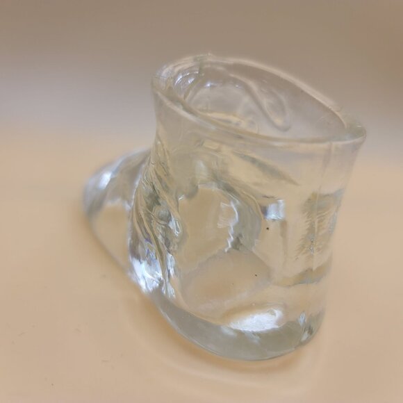 Vintage Clear Glass Baby Shoe Keepsake Collectible dh895 - Picture 3 of 5